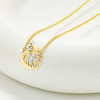 14K Gold Lab Diamond Mini Shell Necklace