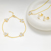 14K Gold Lab Diamond Mini Turtle Bracelet