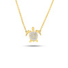 14K Gold Lab Diamond Mini Turtle Necklace