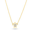 14K Gold Lab Diamond Mini Turtle Necklace