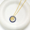14K Gold Lab Sapphire Wave Mini Necklace