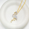 14K Gold Lab Diamond Flamingo Bold Necklace