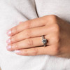 14kt White Gold Lab-Grown Diamond Love Knot Engagement Ring