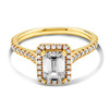 14kt Yellow Gold Lab Diamond Cushion Halo Engagement Ring
