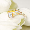 14kt Yellow Gold Lab Diamond Cushion Halo Engagement Ring