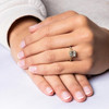 14kt Yellow Gold Lab Diamond Cushion Halo Engagement Ring
