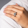 14kt White Gold Lab-Grown Diamond Cushion Halo Engagement Ring