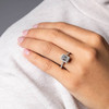 14kt White Gold Lab-Grown Diamond Cushion Halo Engagement Ring