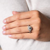 14kt Yellow White Lab Diamond Round Halo Trinity Knot Engagement Ring