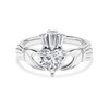 14kt White Gold Claddagh Ring with Lab-Diamonds