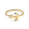 14kt Gold Lab-Diamond Anchor Ring