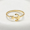 14kt Gold Lab-Diamond Anchor Ring