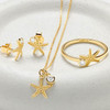 14kt Gold Lab-Diamond Star Fish Ring