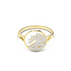 14kt Gold Lab Diamond Wave Ring