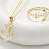 14kt Gold Lab Diamond Anchor Ring