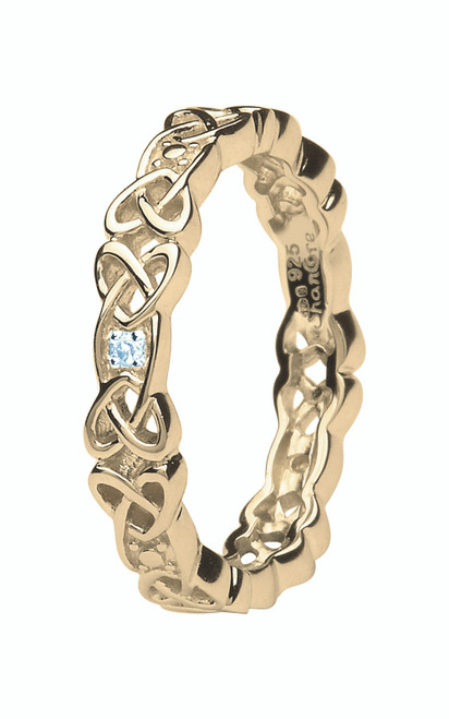 14kt Gold Vermeil Diamond set Celtic Ring