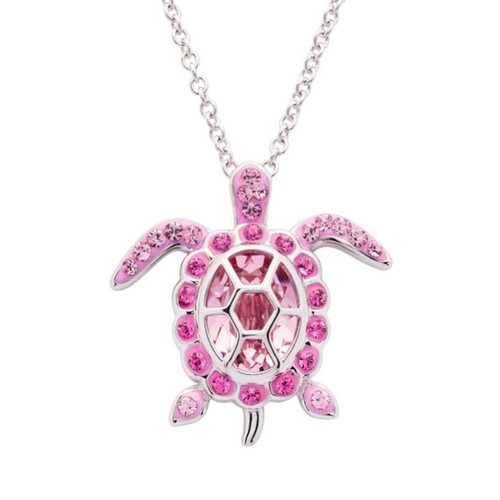October Turtle Birthstone Pendant with Crystals