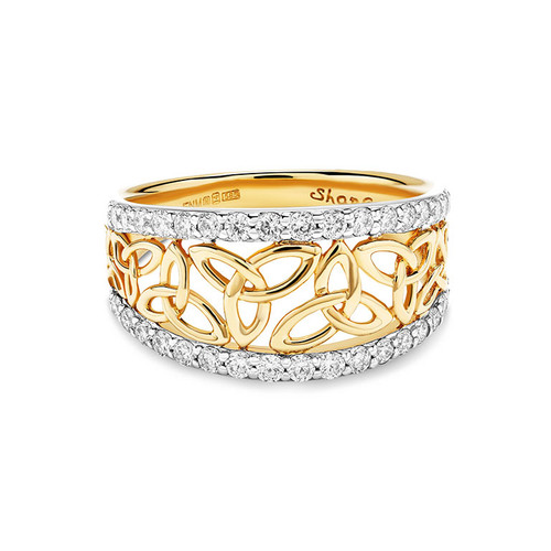 14kt Yellow Gold Trinity Ring with Lab Diamonds