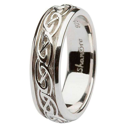 Ladies Silver Celtic knot Wedding Ring
