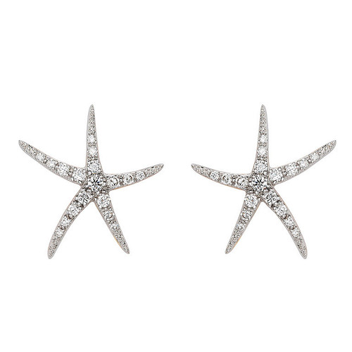 14kt Gold Lab Grown Diamond Starfish Stud Earrings