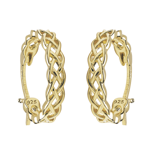 14kt Gold Vermeil Celtic Hoop Earrings - Medium