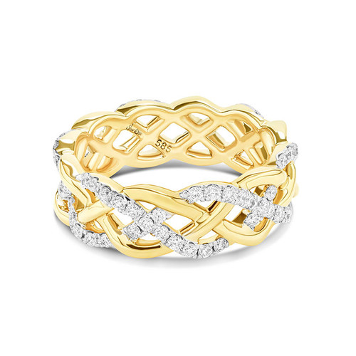 14kt Yellow Gold Celtic Eternity Band with Lab Diamonds