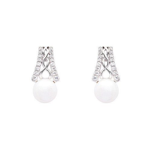 Sterling Silver Trinity Knot Pearl Earrings