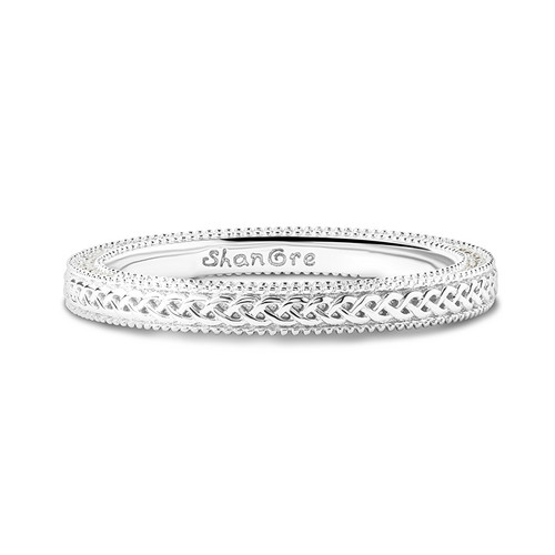 14kt White Gold Lab-Grown Diamond Trinity Knot Wedding Ring