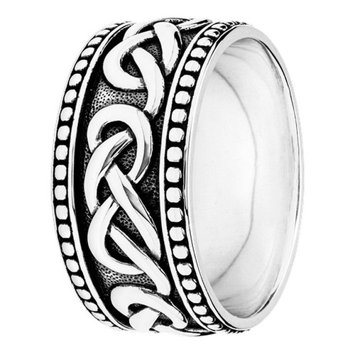 Sterling Silver Celtic Knot Endless Weave Men's Ring