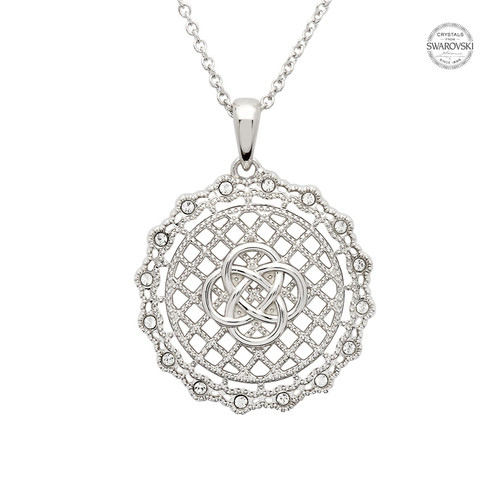 Irish Lace Celtic Knot Silver Pendant Necklace