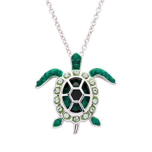 May Turtle Birthstone Pendant with Crystals