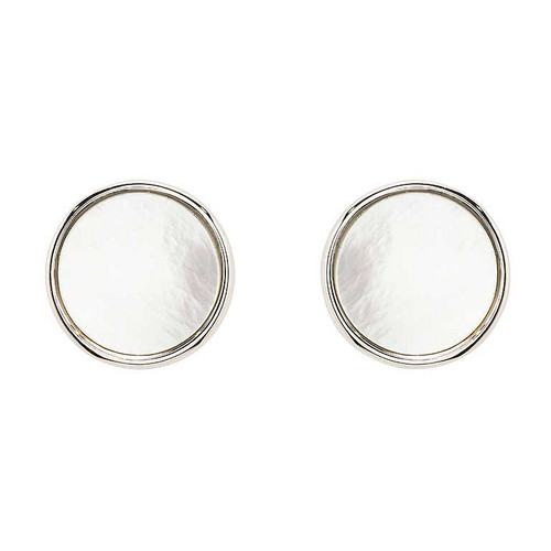 Sterling Silver with Mother of Pearl Stud Earrings