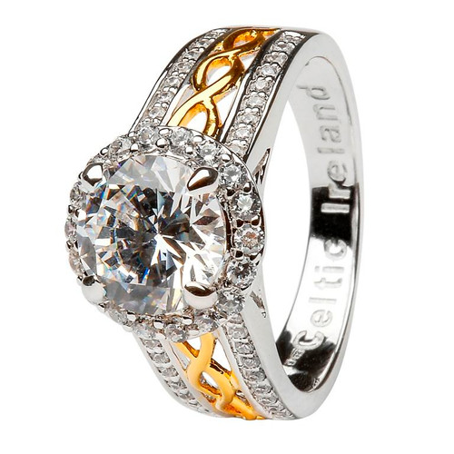 Silver Cz Halo Ring