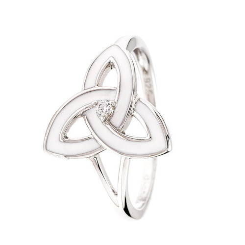 Sterling Silver Enamel Celtic Trinity Knot Ring