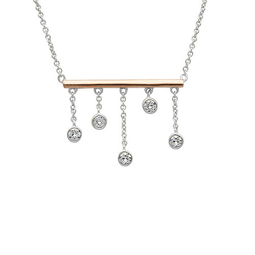 Sterling Silver Dangle Pendant Adorned With Crystals