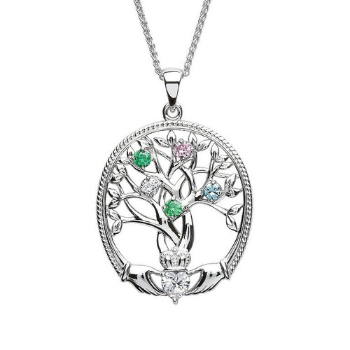 Five Stone Family Tree of Life Pendant