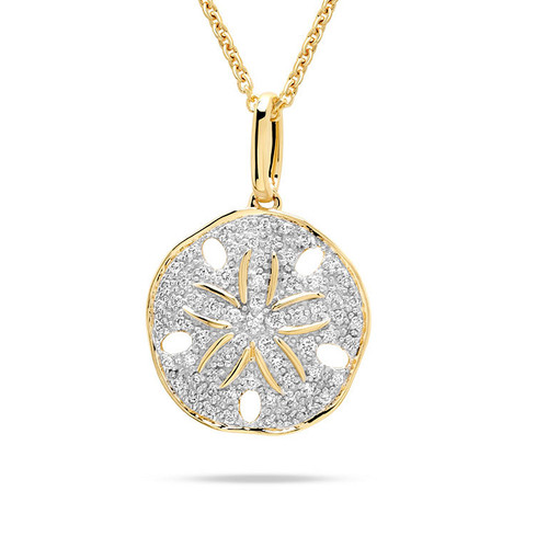 14kt Gold Lab-GrownDiamond Sands Dollar Medallion Necklace