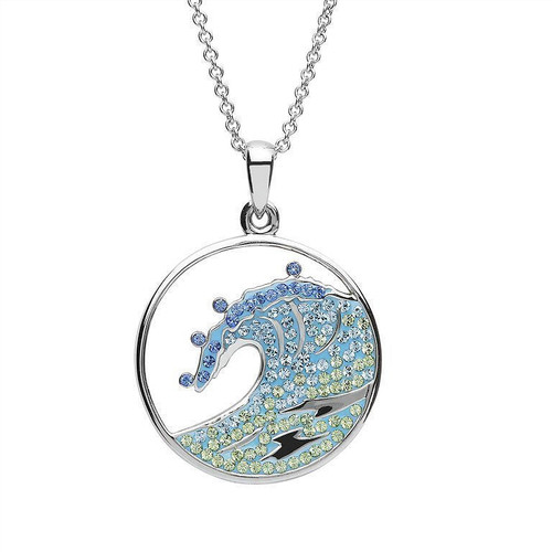 Wave Necklace with Crystals