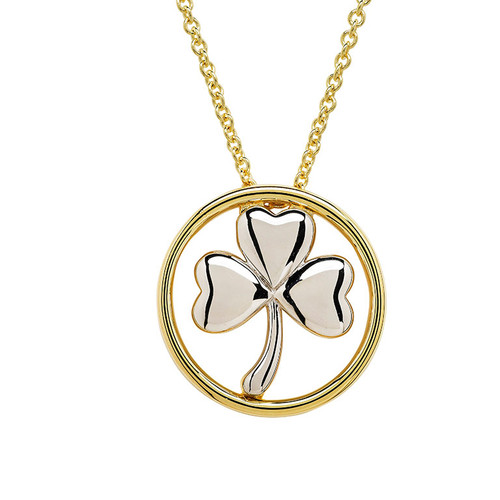 14kt Gold Vermeil Celtic Shamrock Necklace