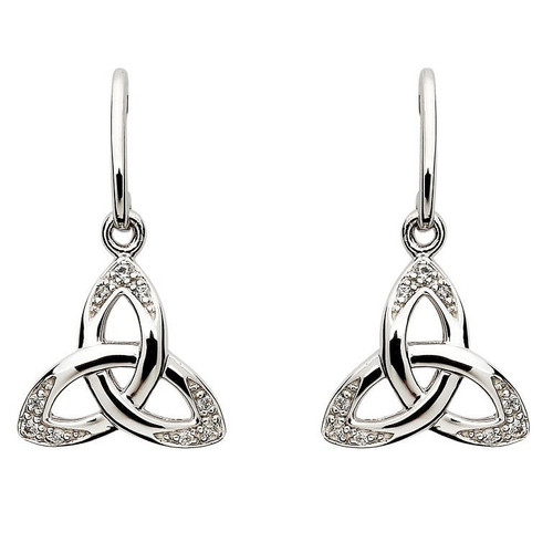 Celtic Stone Set Trinity Knot Earrings