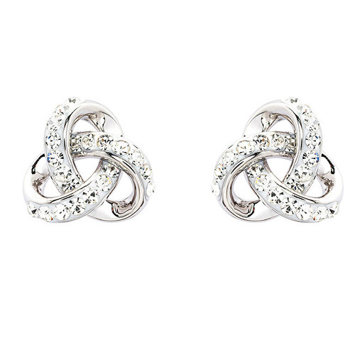 Platinum Plated Trinity Crystal Earrings