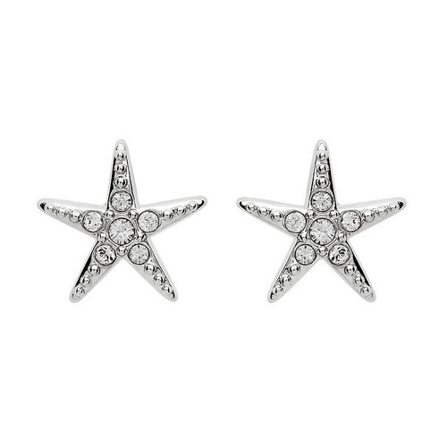 Stud Star Fish Earrings with Crystals