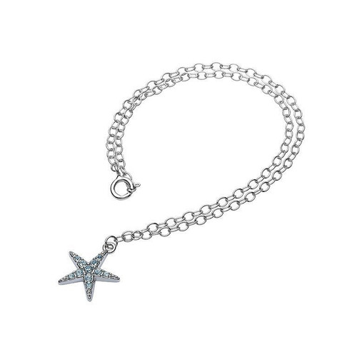 Starfish Anklet adorned with Aqua Crystals