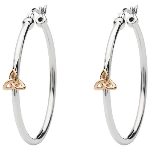 Sterling Silver Trinity Knot Hoop Earrings