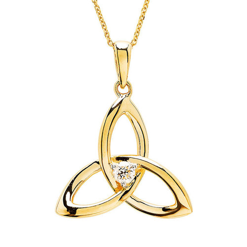 14kt Gold with Round Lab Grown Diamond Celtic Knot Necklace