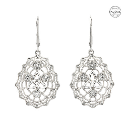 Irish Lace Sterling Silver Trinity Knot Earrings