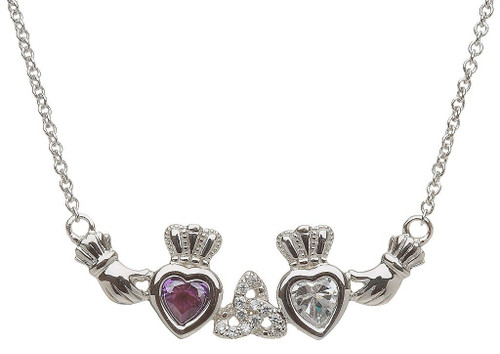 2 Stone Trinity Knot Mothers Pendant