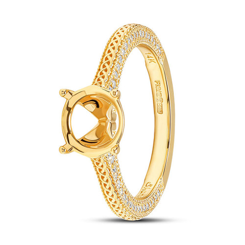 14kt Yellow Gold Celtic Knot Mount Only Engagement Ring