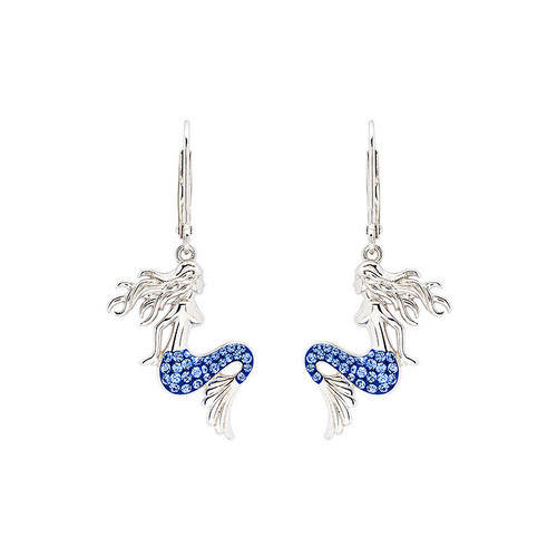 Sterling Silver Sapphire Blue Mermaid Earrings