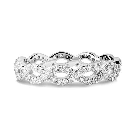 14kt White Gold Lab-Diamond Celtic Infinity Knot Wedding Ring